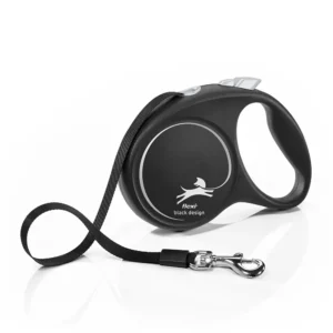 Flexi Black Design szalagos automata póráz 5m, ezüst