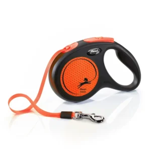 Flexi Neon Orange szalagos automata póráz 5m, narancssárga