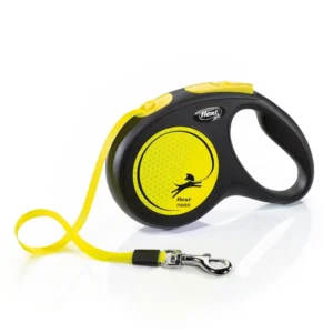 Flexi Neon szalagos automata póráz 5m, sárga