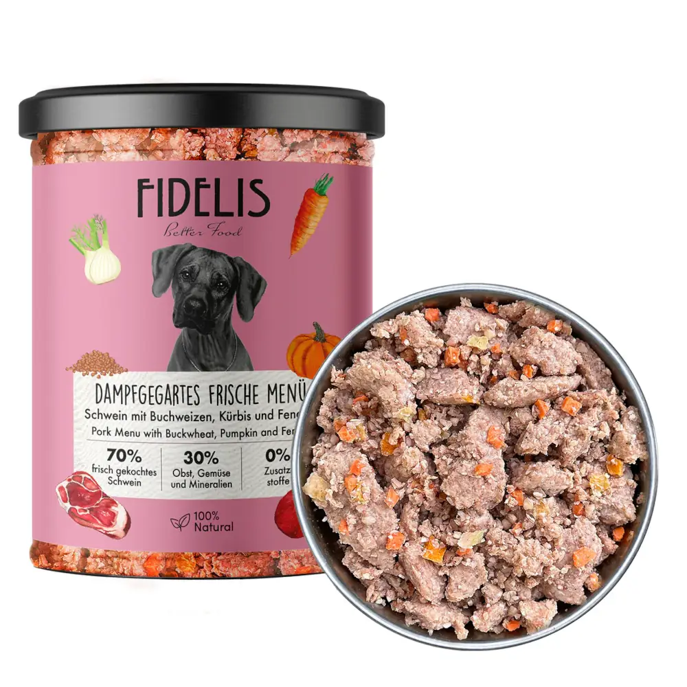 fidelis-fott-menu-friss-serteshus-hajdina-sutotok-edeskomeny-400g-kutya-menu FIDELIS Főtt Menü - Friss sertéshús, hajdina, sütőtök & édeskömény 400g kutya menü