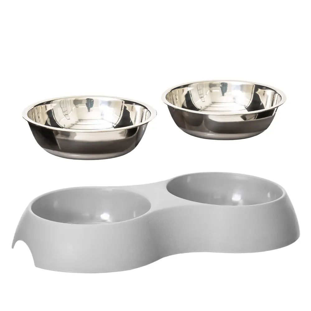 doggy-tal-szett-kiveheto-fem-talakkal-2x400ml-dupla-kutyatal-talak-kiveve Doggy Tál szett kivehető fém tálakkal 2x400ml dupla kutyatál tálak kivéve