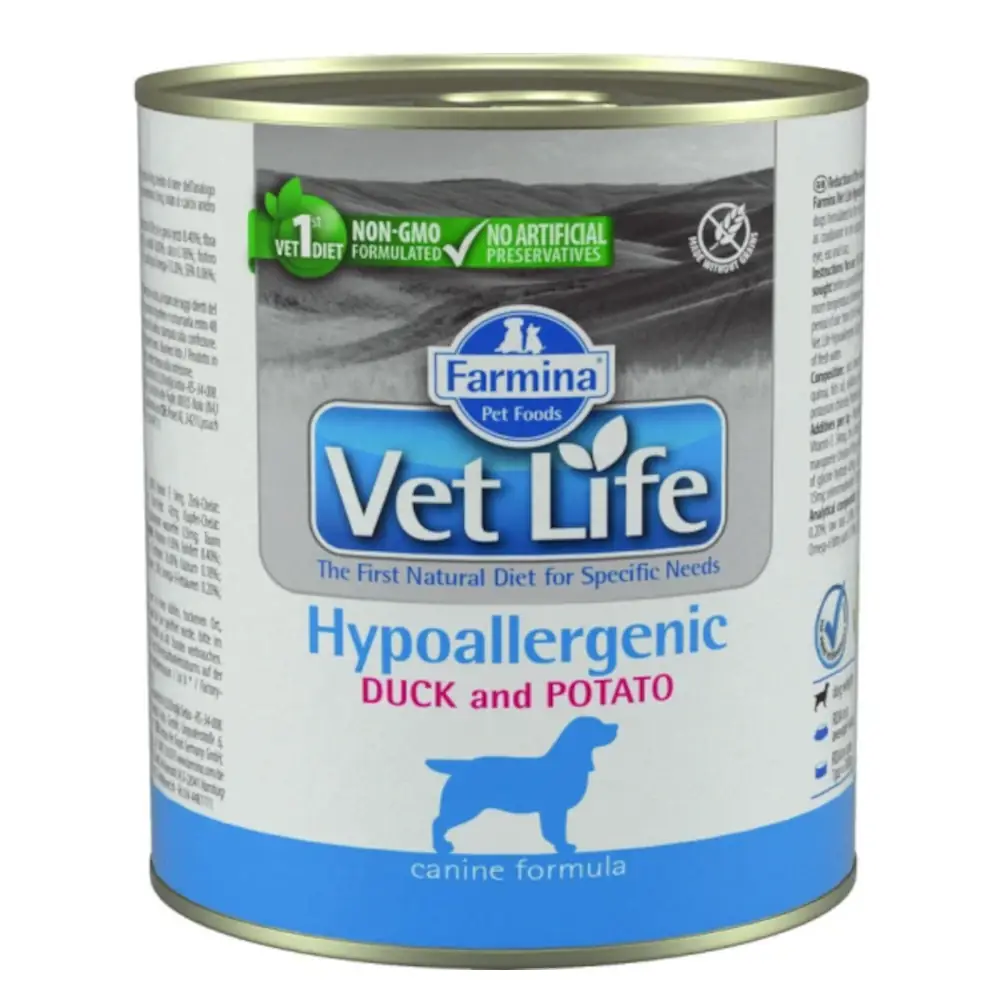 vet-life-dog-hypoallergenic-konzerv-duck-potato-300g Vet life Dog Hypoallergenic konzerv Duck & Potato 300g