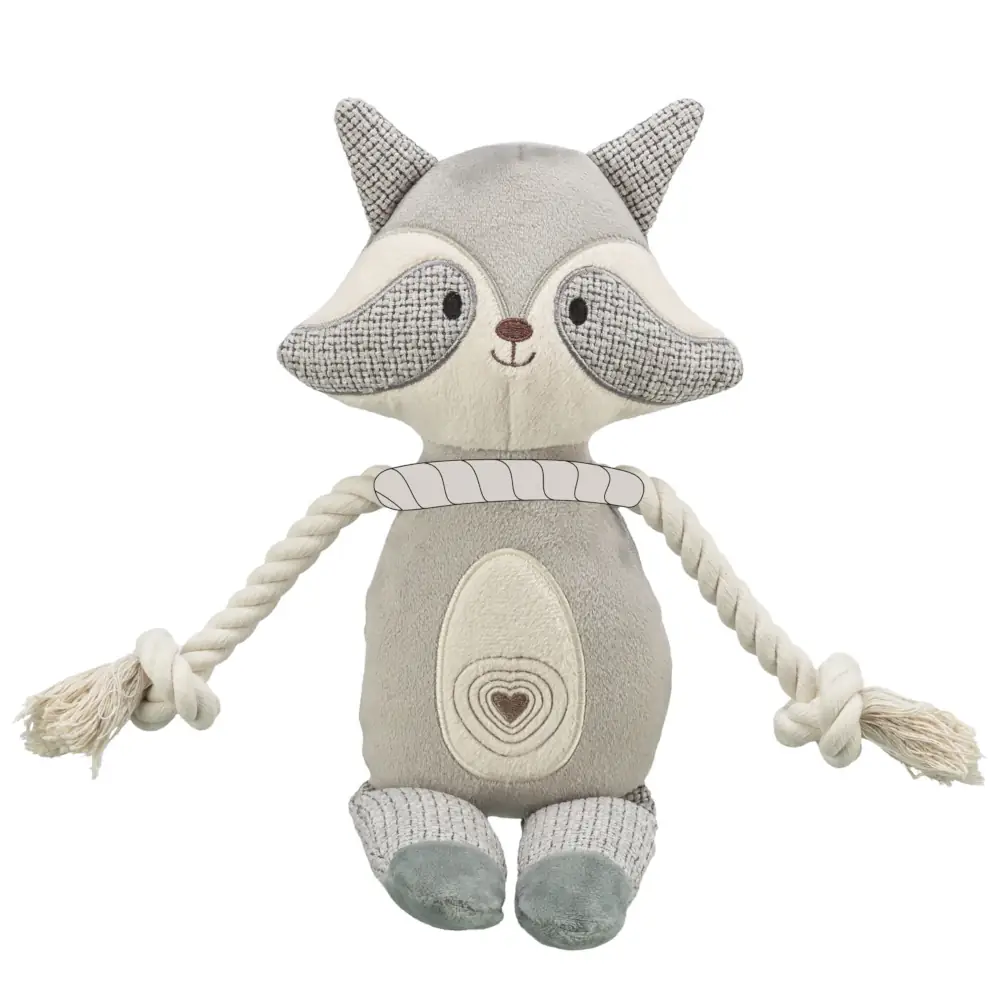 trixie-jatek-mosomedve-pluss-kotel-33cm-belso-kotel Trixie Játék Mosómedve plüss/kötél 33cm - belső kötélváz