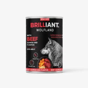 Brill Wolfland konzerv Marha sütőtökkel és quinoával csirkementes kutyakonzerv 400g