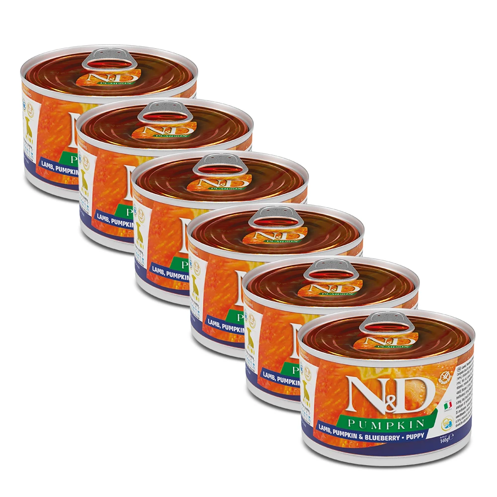 n-d-konzerv-barany-afonya-sutotokkel-puppy-mini-6x140g N&D konzerv bárány&áfonya sütőtökkel puppy mini 6x140g