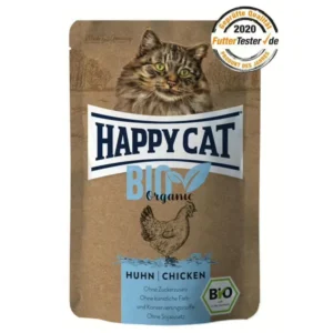 Happy Cat Pouch Hús Bio csirke alutasakos eledel macskáknak 85g