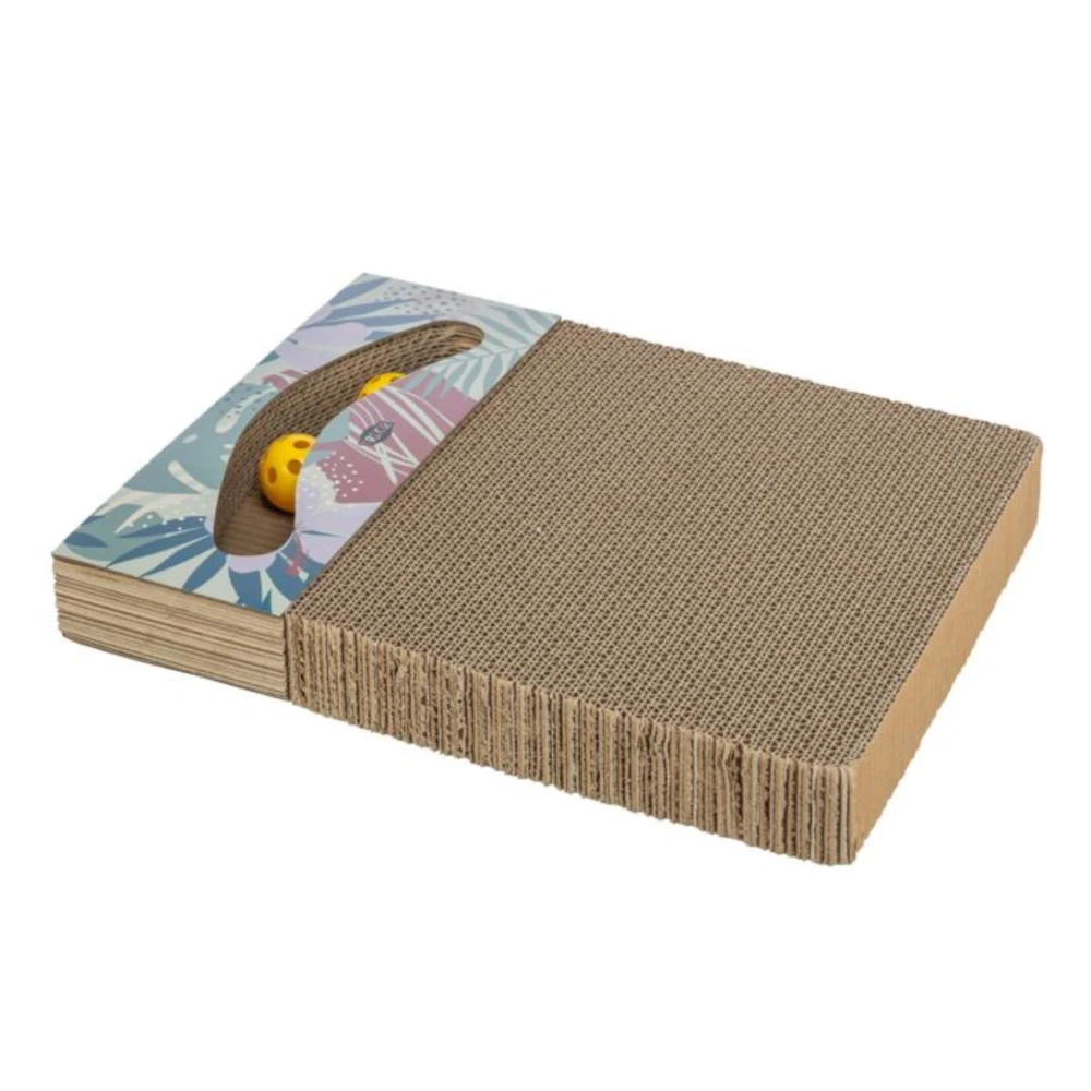 trixie-jatek-karton-macskakaparo-golyokkal-feher-38x5x30cm Trixie Játék karton macskakaparó golyókkal, fehér 38x5x30cm