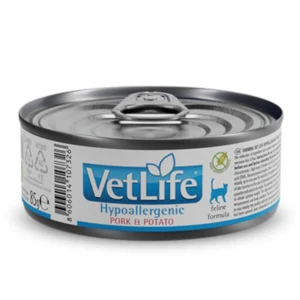Vet Life Cat konzerv Hypoallergenic Pork & Potato 85g hipoallergén macska konzerv